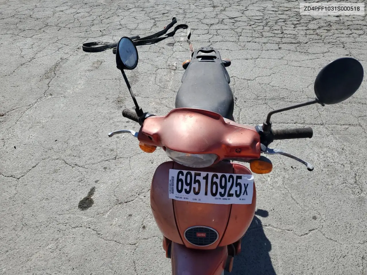 2001 Aprilia Scarabeo 50 VIN: ZD4PFF1031S000518 Lot: 69516925