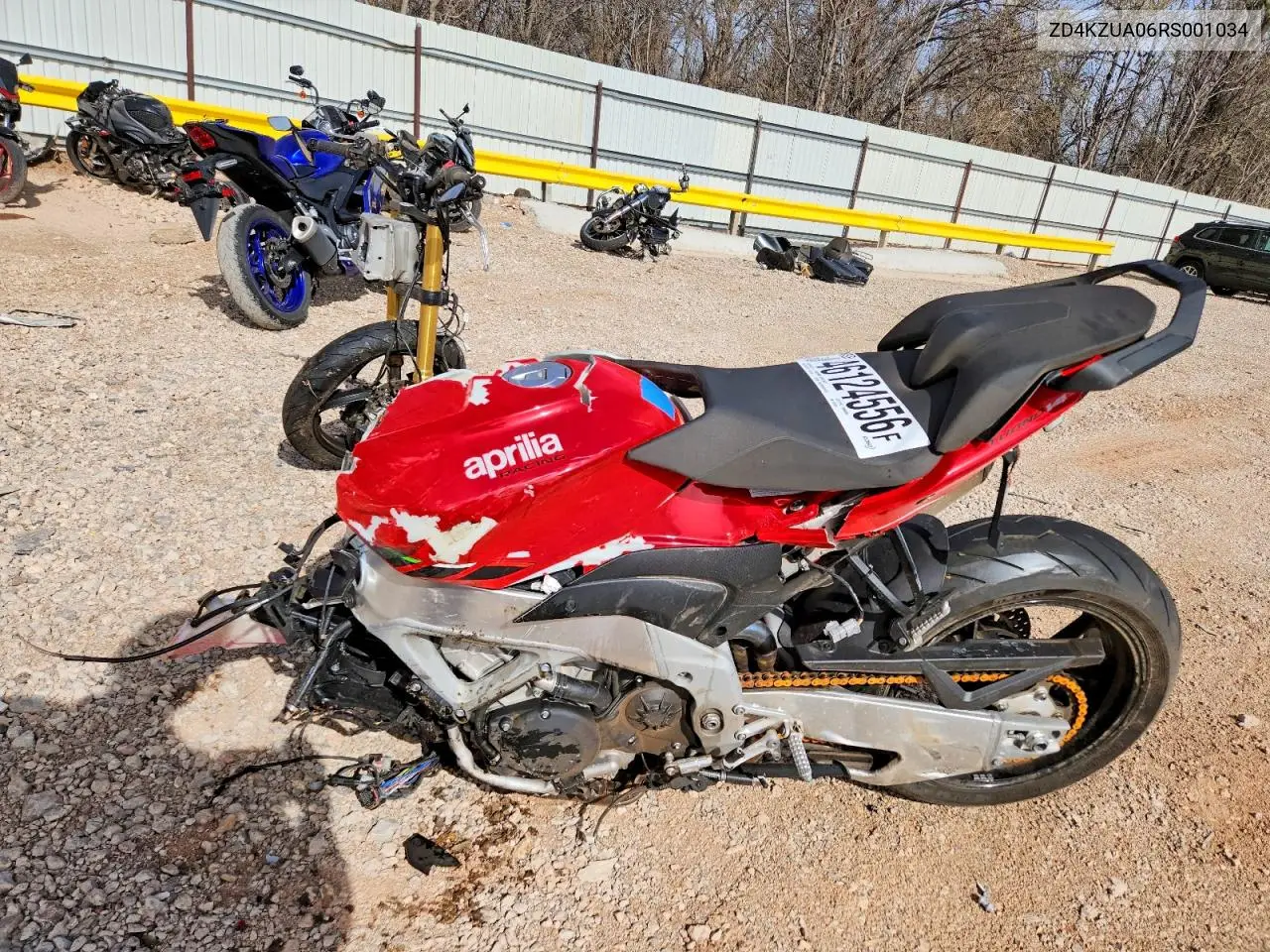 2024 Aprilia Tuono V4 1100 VIN: ZD4KZUA06RS001034 Lot: 46124556