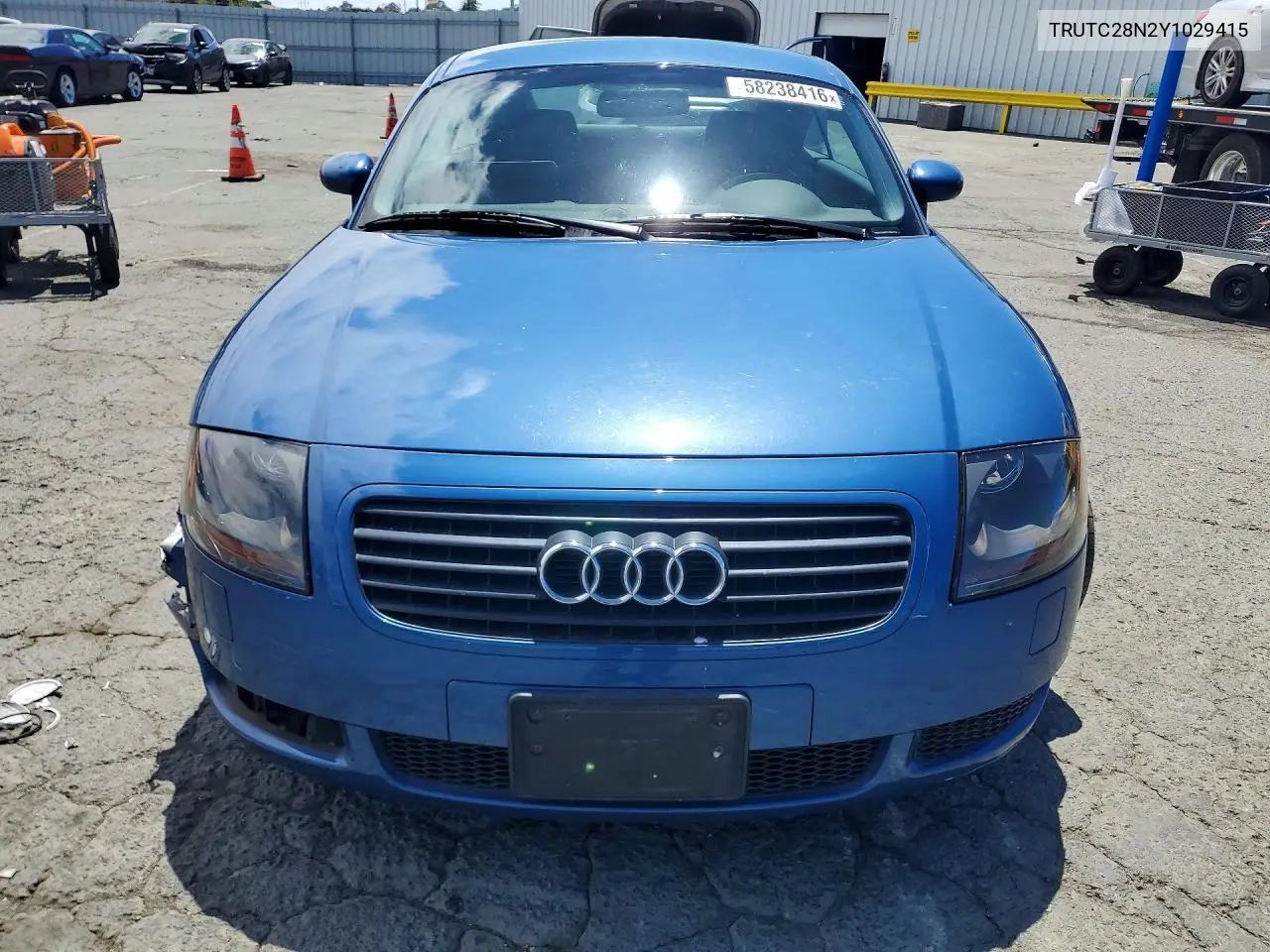 2000 Audi Tt VIN: TRUTC28N2Y1029415 Lot: 58238416