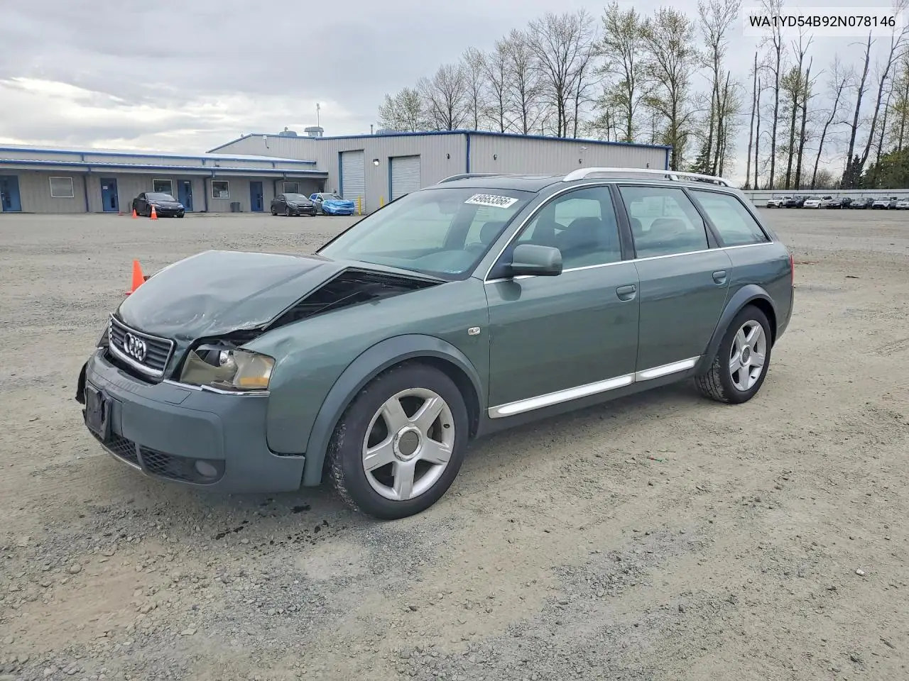2002 Audi Allroad VIN: WA1YD54B92N078146 Lot: 49663366