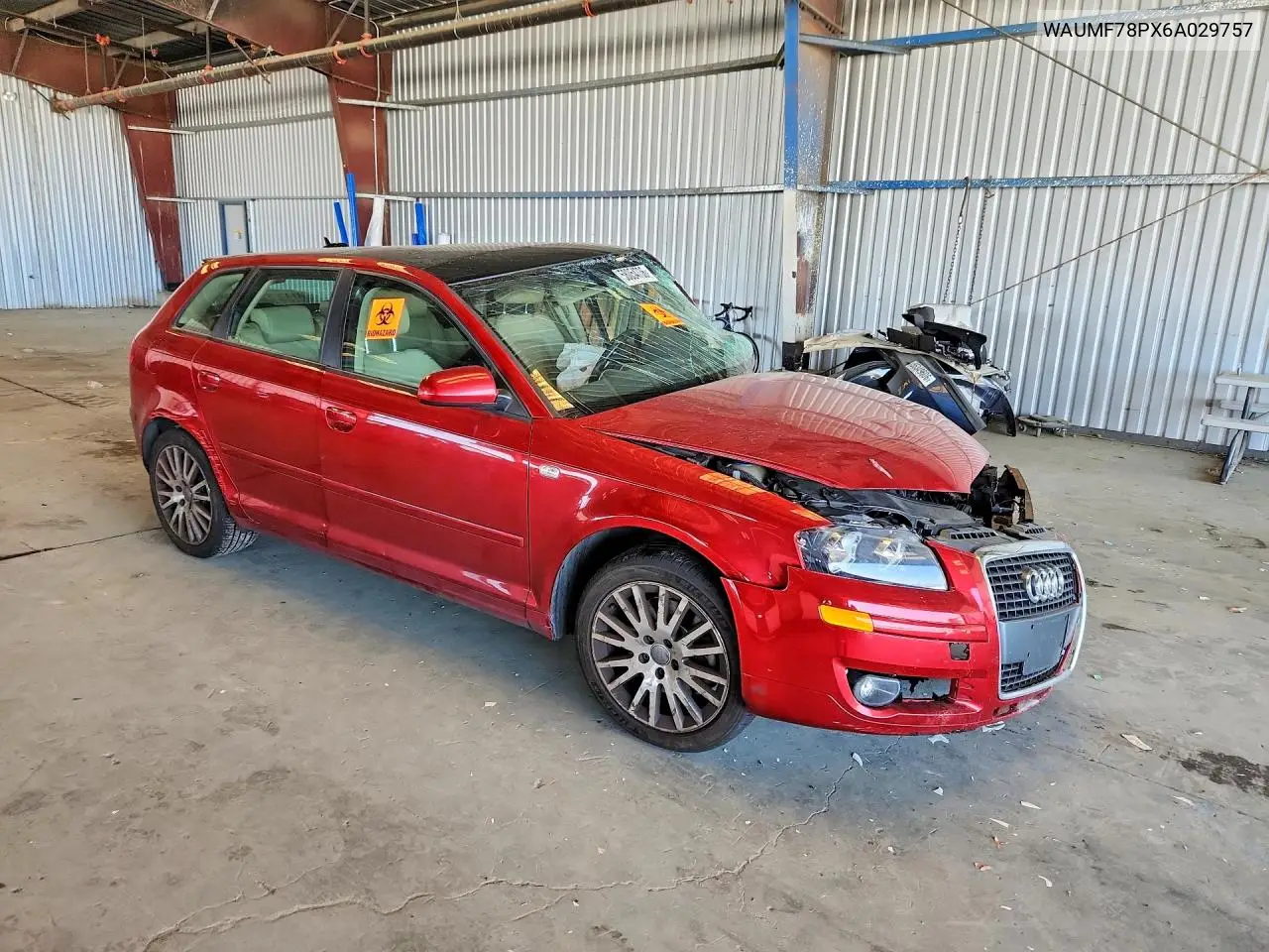 2006 Audi A3 2.0 Sport VIN: WAUMF78PX6A029757 Lot: 58054736