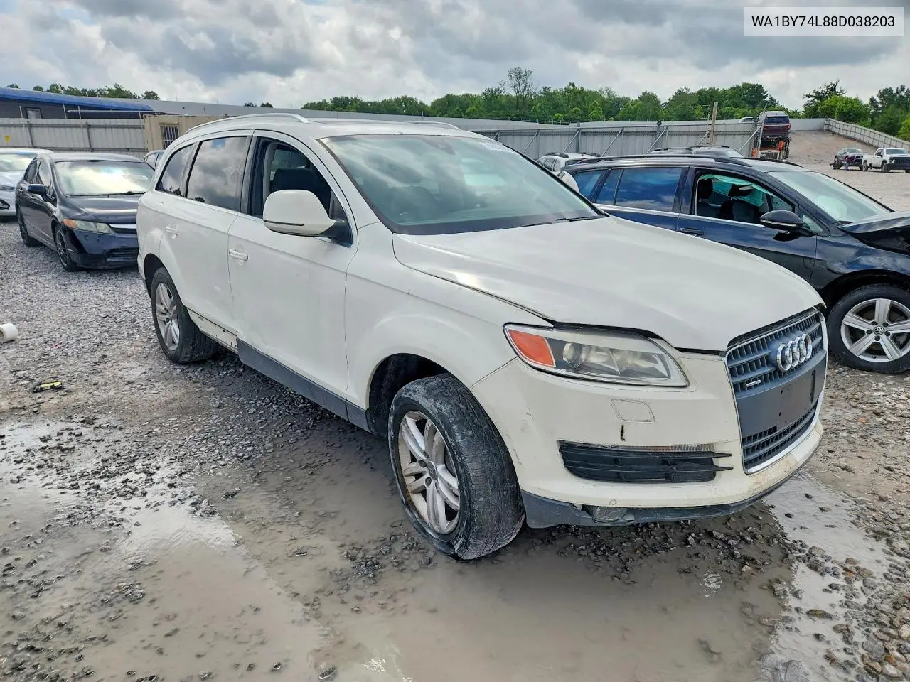 2008 Audi Q7 3.6 Quattro Premium VIN: WA1BY74L88D038203 Lot: 58094036