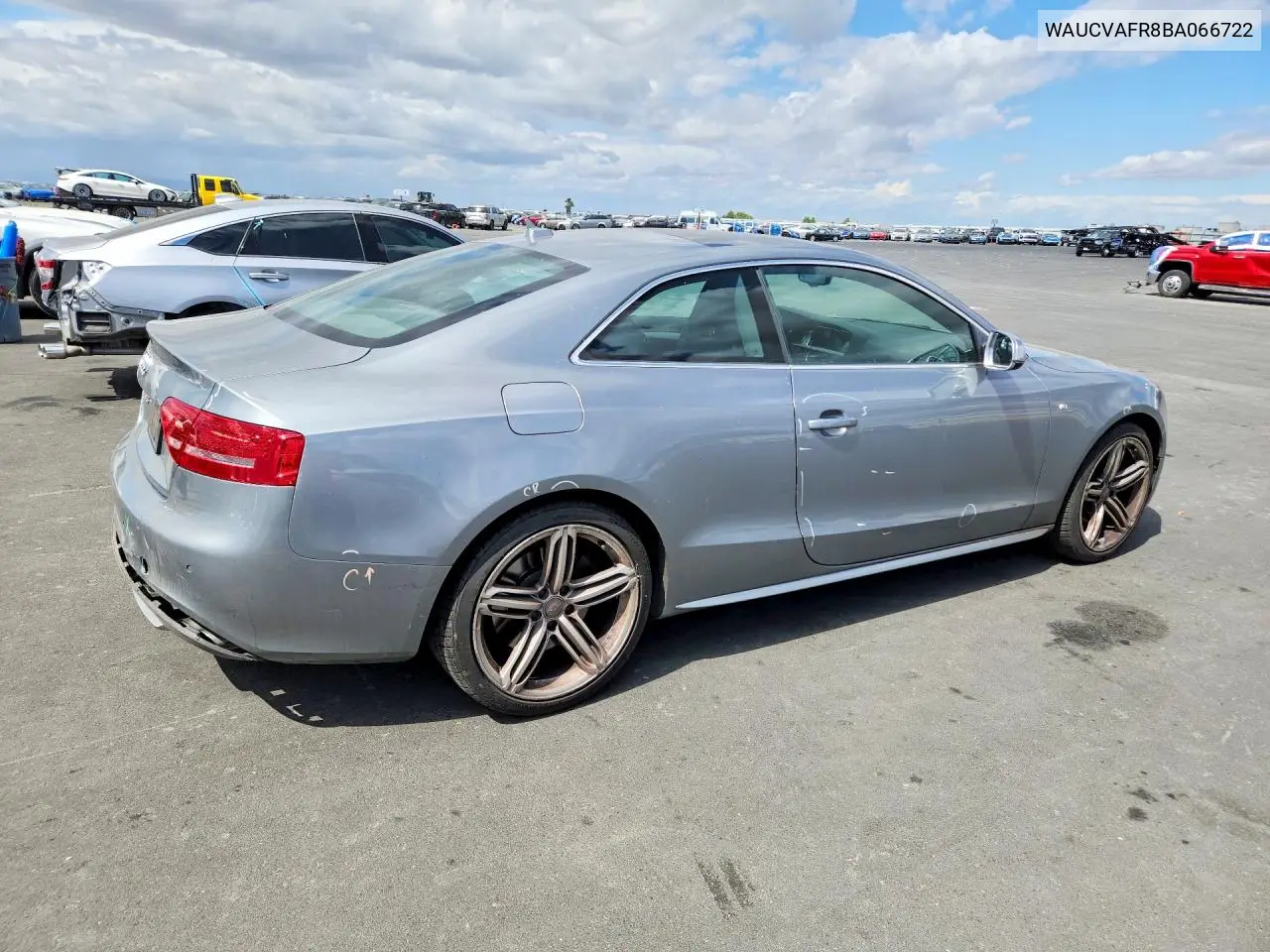2011 Audi S5 Premium Plus VIN: WAUCVAFR8BA066722 Lot: 55038386