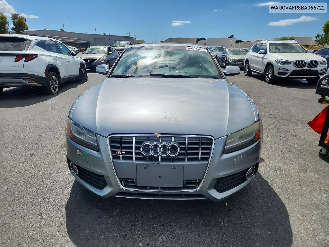2011 Audi S5 Premium Plus VIN: WAUCVAFR8BA066722 Lot: 55038386