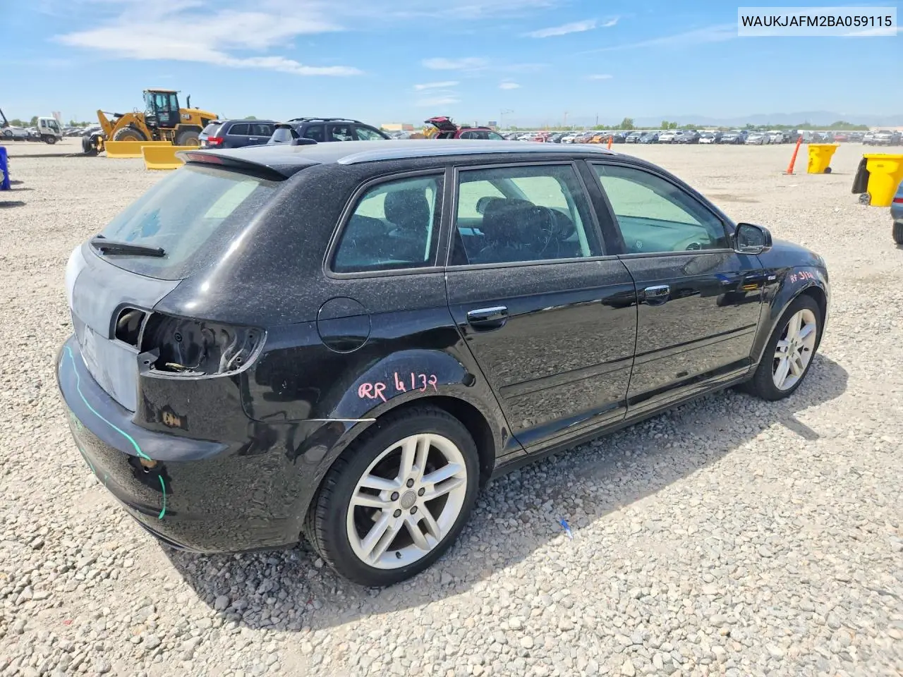 2011 Audi A3 Premium Plus VIN: WAUKJAFM2BA059115 Lot: 57346296