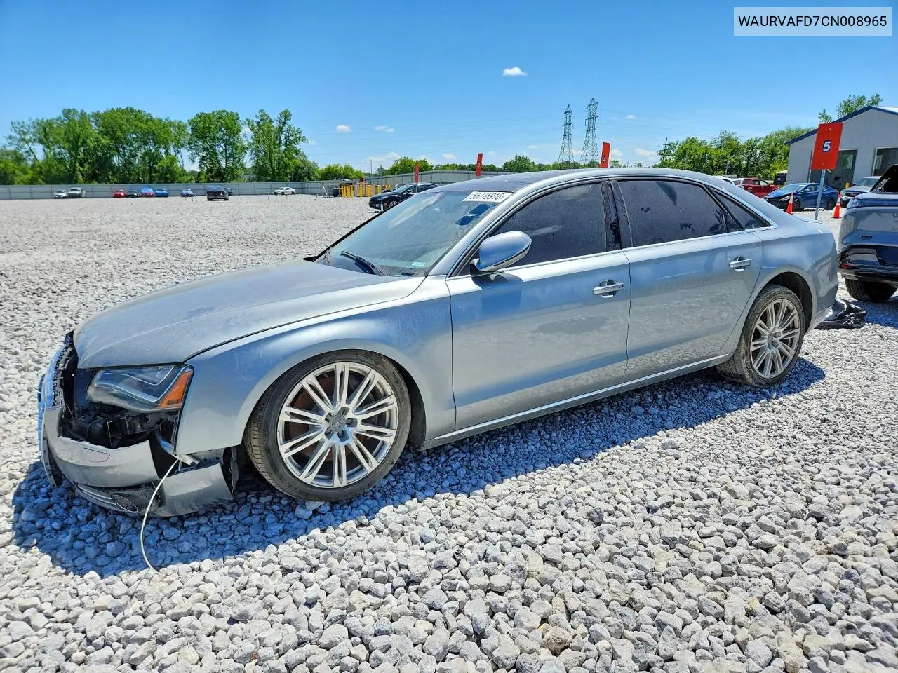 2012 Audi A8 L Quattro VIN: WAURVAFD7CN008965 Lot: 55776916