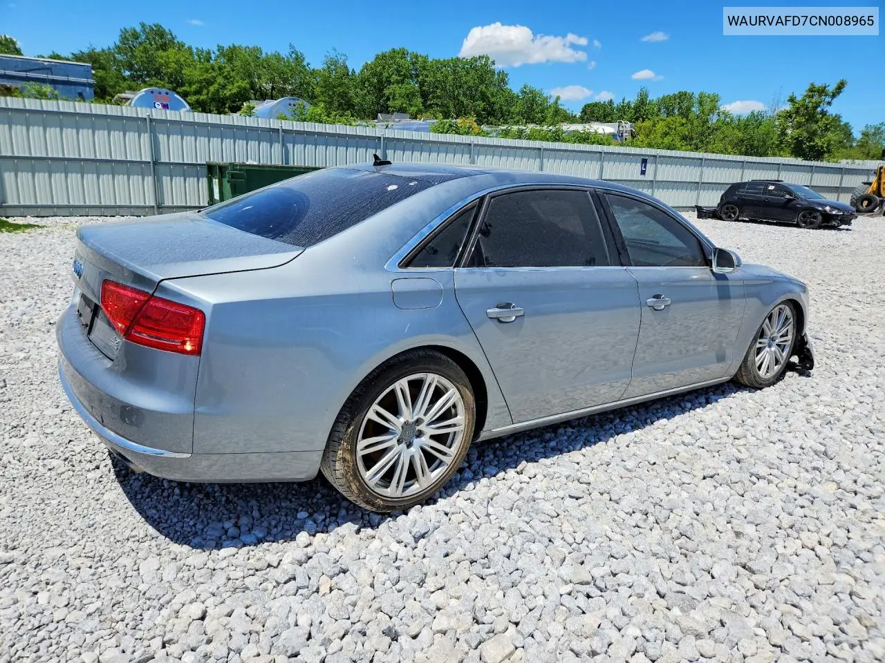 2012 Audi A8 L Quattro VIN: WAURVAFD7CN008965 Lot: 55776916
