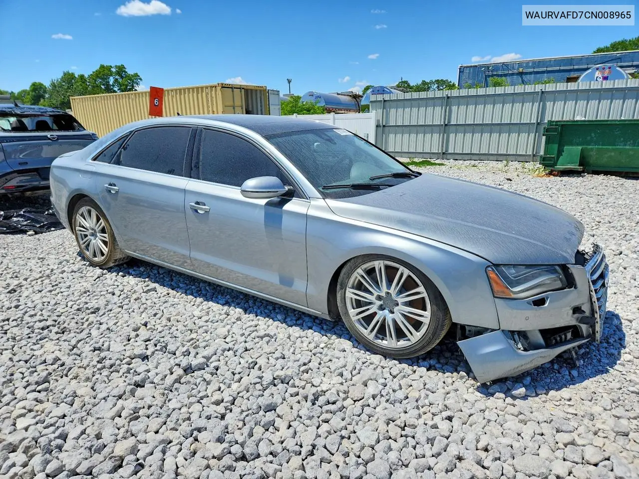 2012 Audi A8 L Quattro VIN: WAURVAFD7CN008965 Lot: 55776916