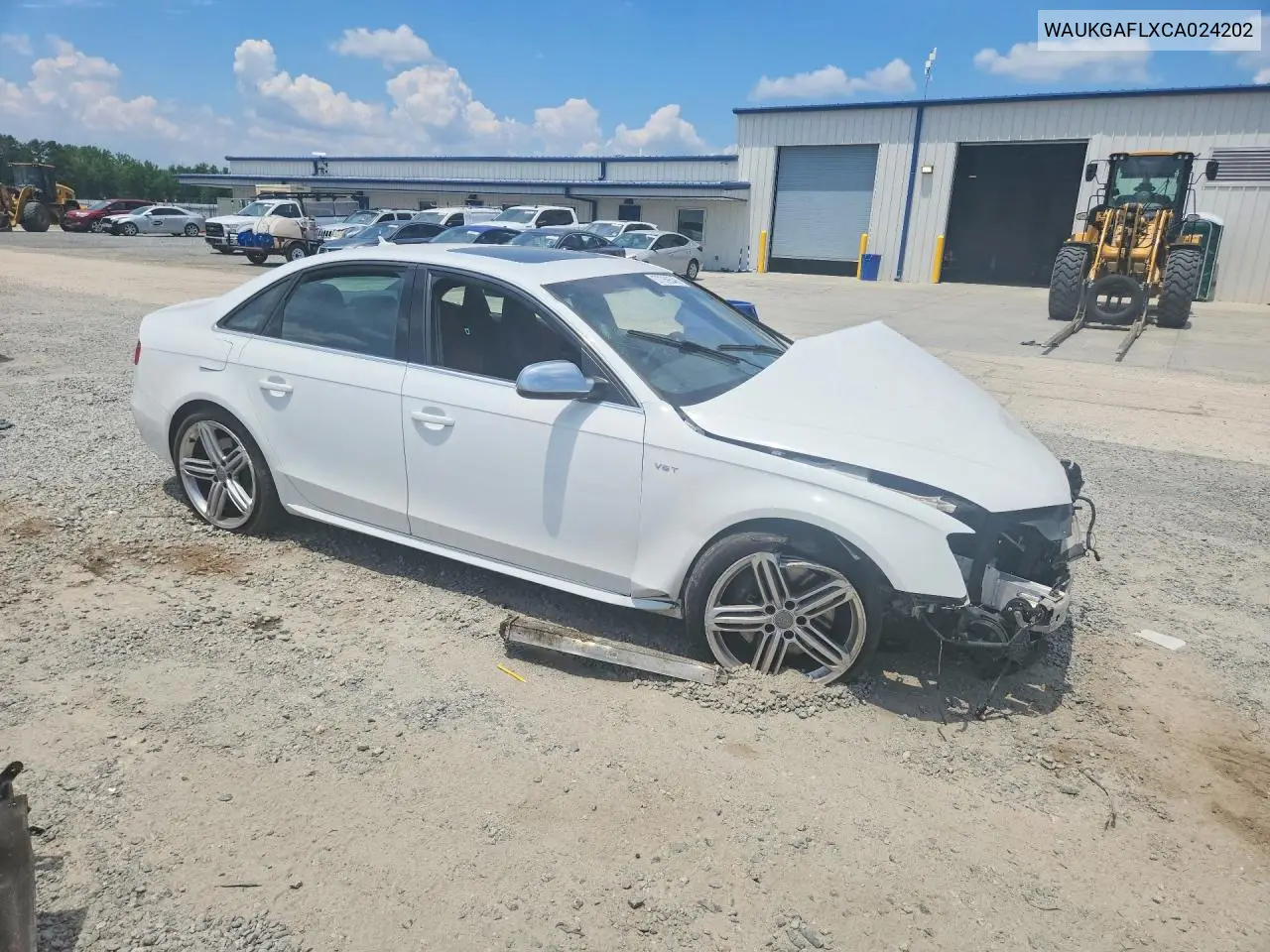 2012 Audi S4 Prestige VIN: WAUKGAFLXCA024202 Lot: 57059546