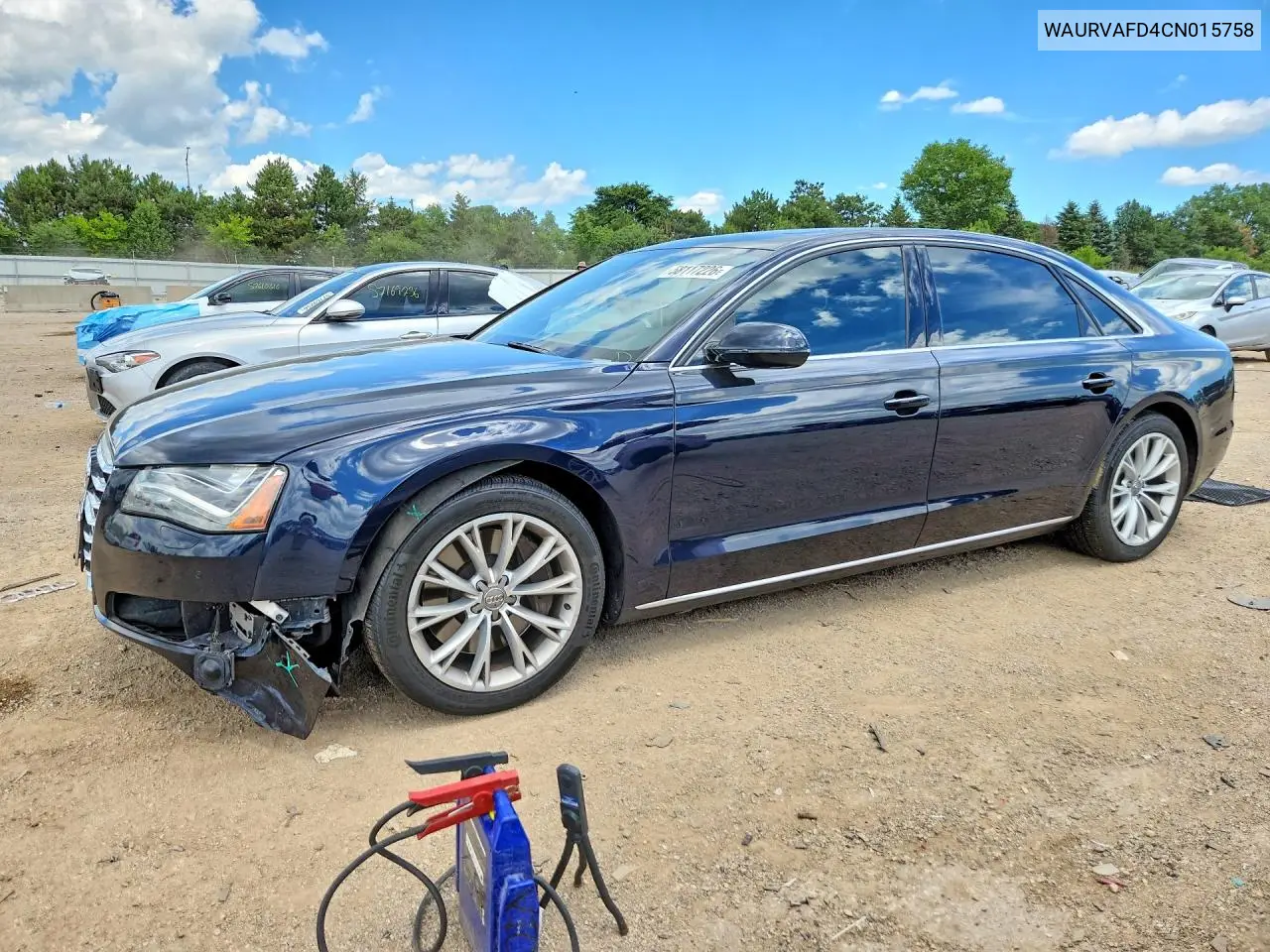 2012 Audi A8 L Quattro VIN: WAURVAFD4CN015758 Lot: 58117226