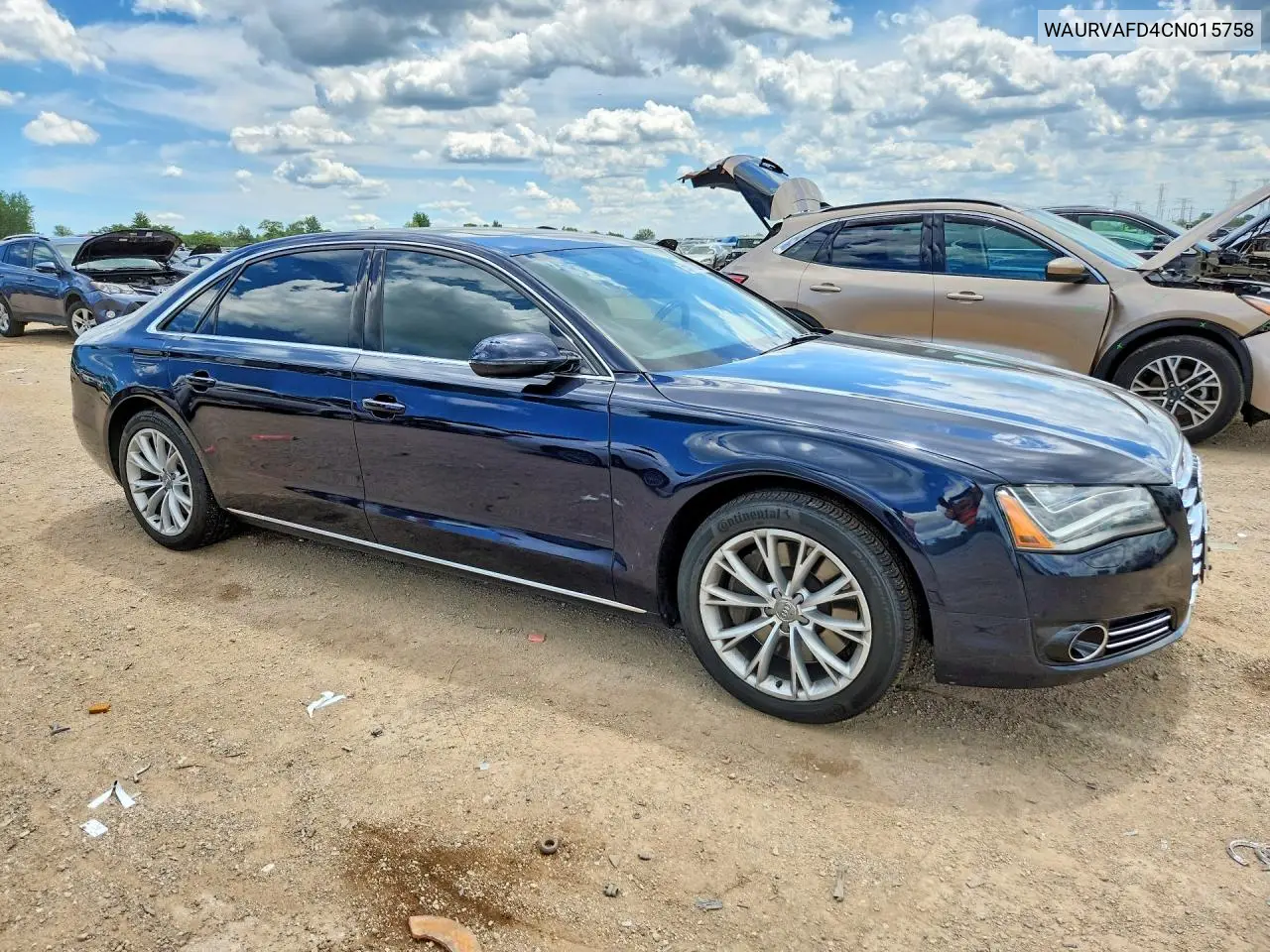 2012 Audi A8 L Quattro VIN: WAURVAFD4CN015758 Lot: 58117226
