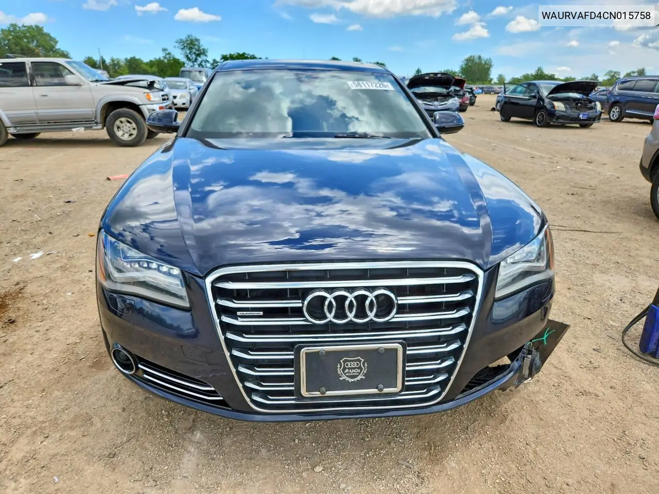 2012 Audi A8 L Quattro VIN: WAURVAFD4CN015758 Lot: 58117226