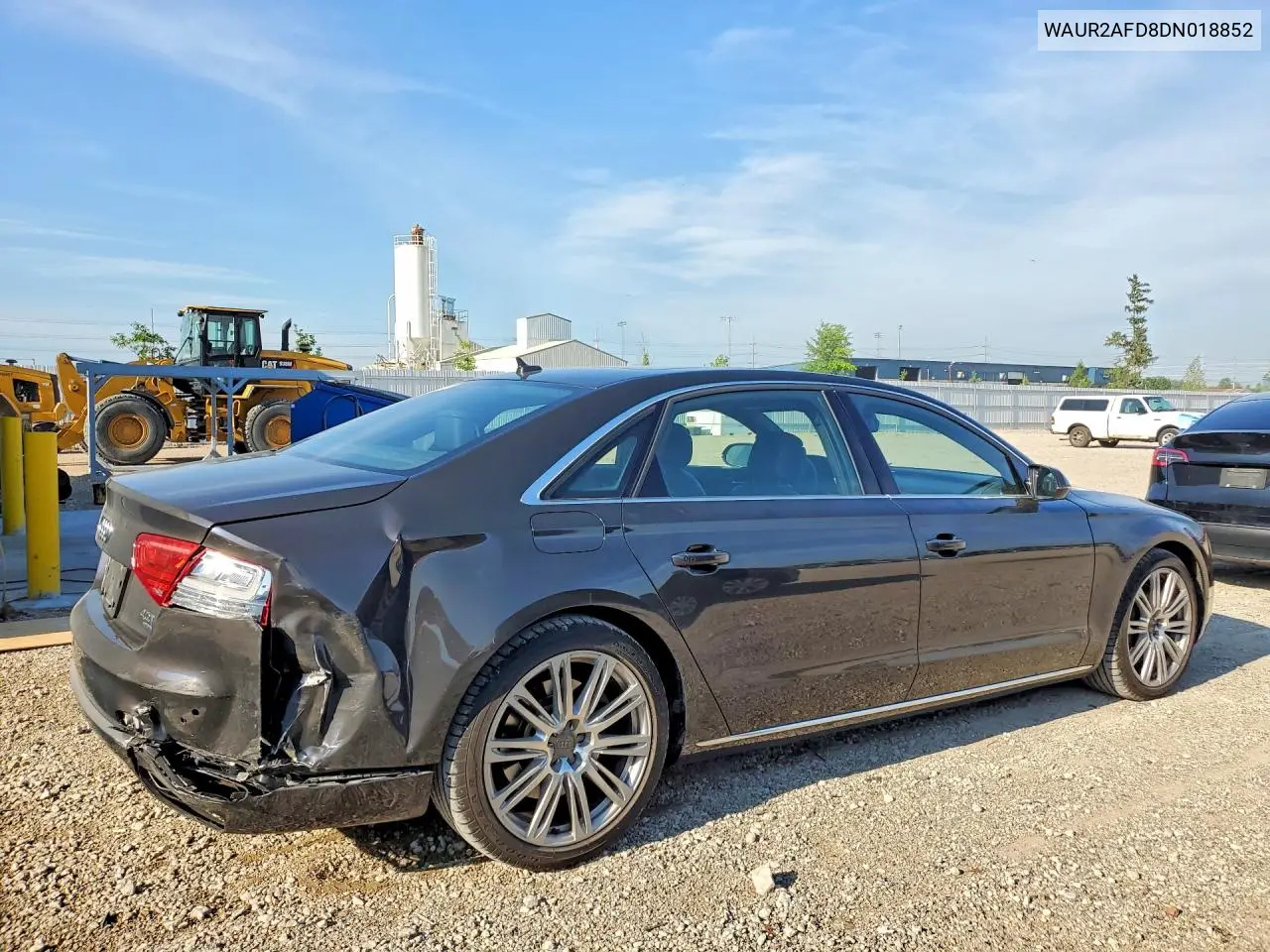 2013 Audi A8 L Quattro VIN: WAUR2AFD8DN018852 Lot: 59663596