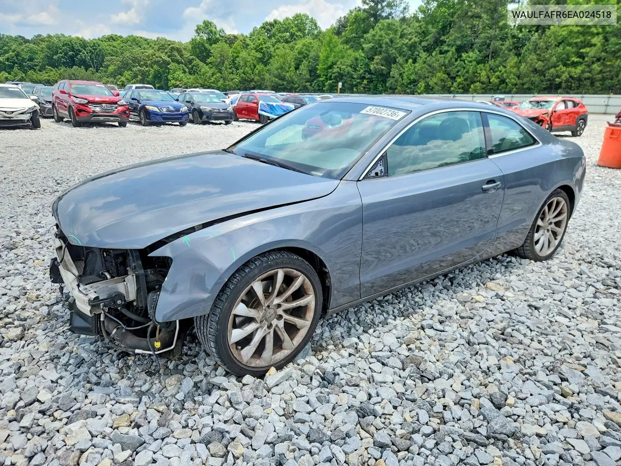 2014 Audi A5 Premium Plus VIN: WAULFAFR6EA024518 Lot: 57002736