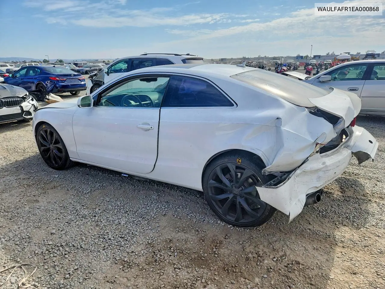 2014 Audi A5 VIN: WAULFAFR1EA000868 Lot: 58100366