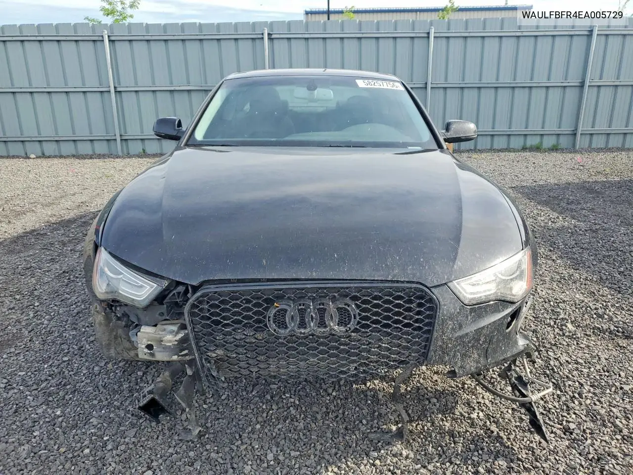 2014 Audi A5 S-Line Quattro VIN: WAULFBFR4EA005729 Lot: 58257756
