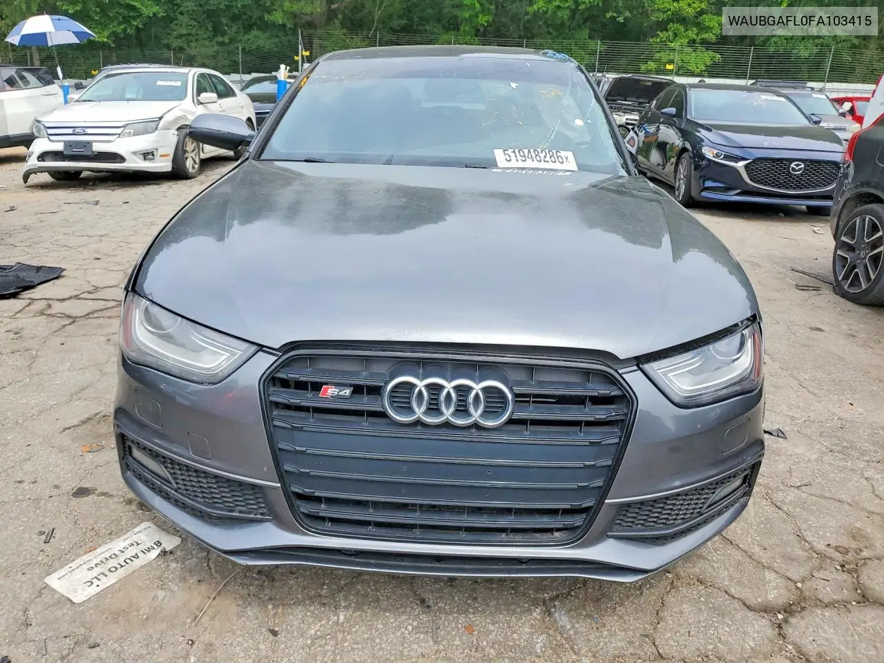 2015 Audi S4 Premium Plus VIN: WAUBGAFL0FA103415 Lot: 51948286