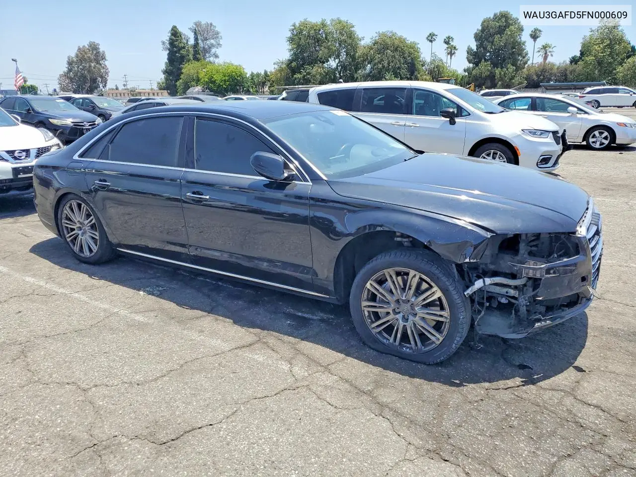 2015 Audi A8 L Quattro VIN: WAU3GAFD5FN000609 Lot: 56625396