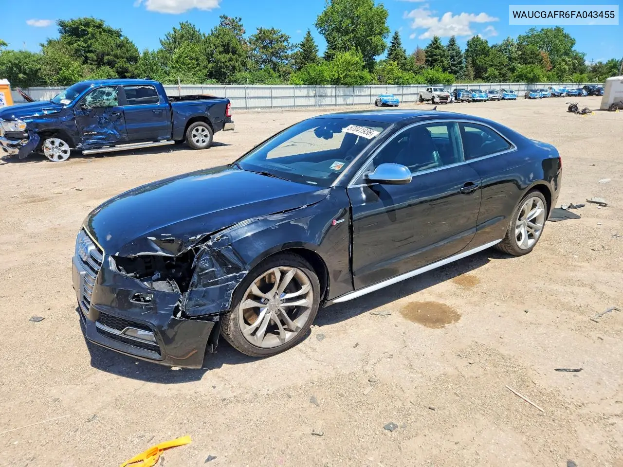 2015 Audi S5 Premium Plus VIN: WAUCGAFR6FA043455 Lot: 57041936