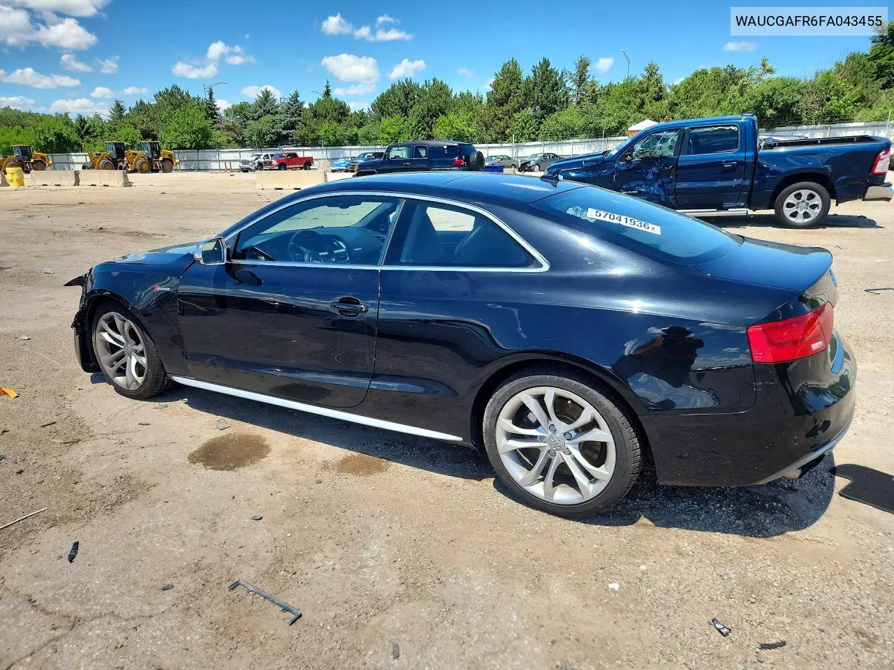 2015 Audi S5 Premium Plus VIN: WAUCGAFR6FA043455 Lot: 57041936