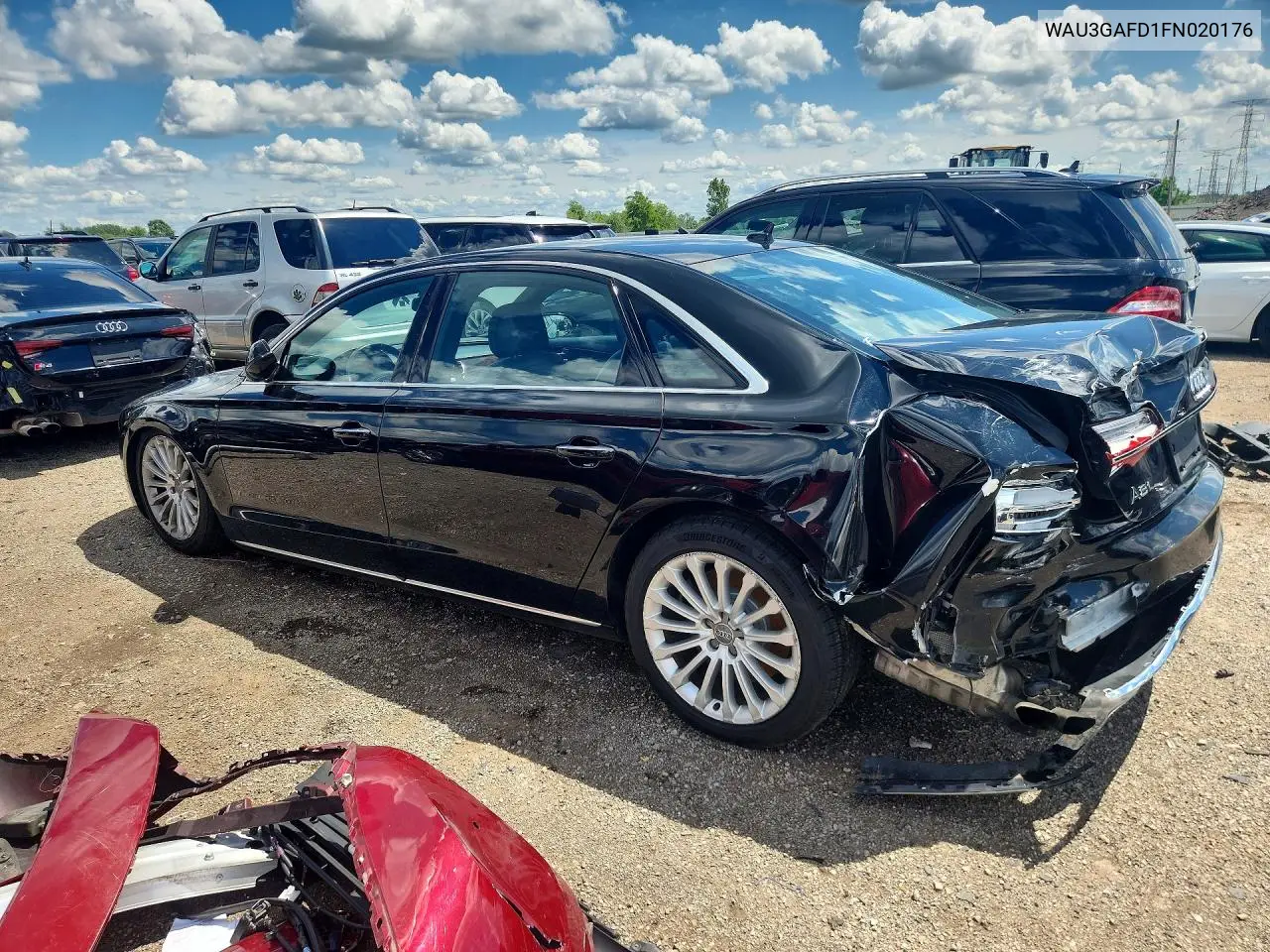 2015 Audi A8 L Quattro VIN: WAU3GAFD1FN020176 Lot: 58770356