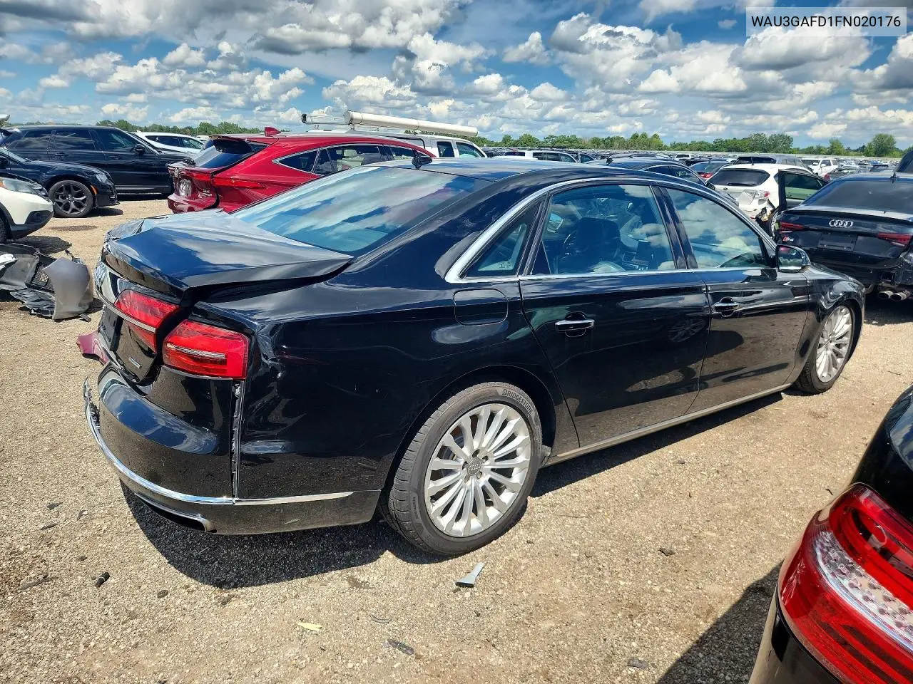 2015 Audi A8 L Quattro VIN: WAU3GAFD1FN020176 Lot: 58770356