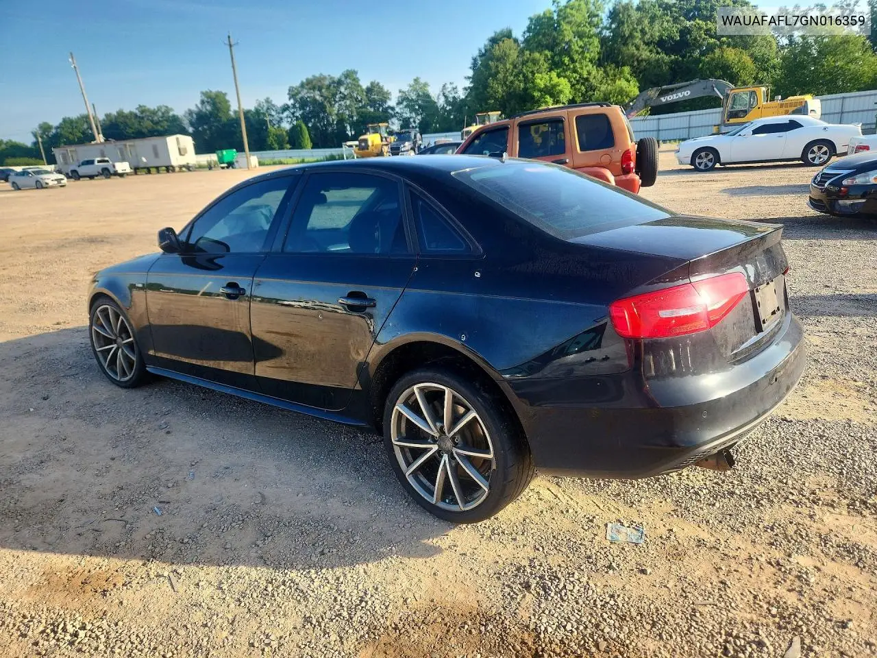 2016 Audi A4 Premium S-Line VIN: WAUAFAFL7GN016359 Lot: 58420886