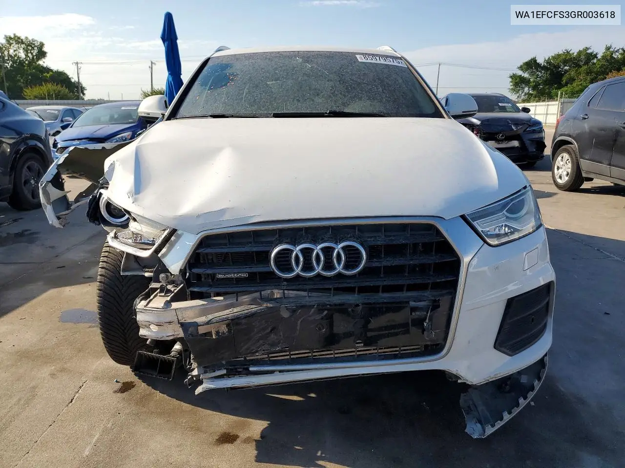 2016 Audi Q3 Premium Plus VIN: WA1EFCFS3GR003618 Lot: 85979575