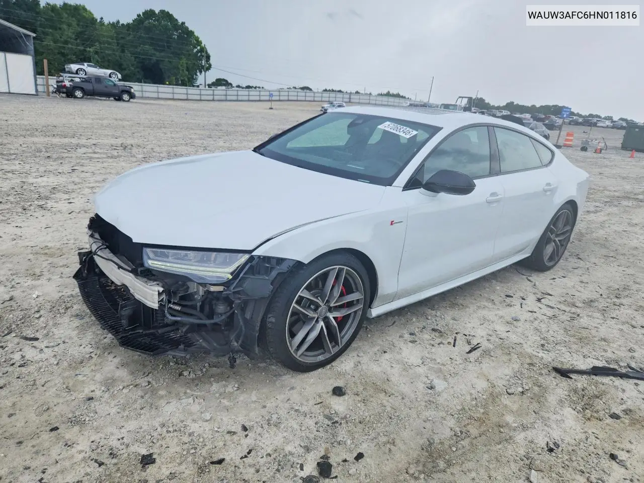 2017 Audi A7 Competition Prestige VIN: WAUW3AFC6HN011816 Lot: 57068346