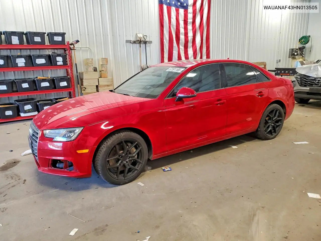 2017 Audi A4 2.0T VIN: WAUANAF43HN013505 Lot: 57391166