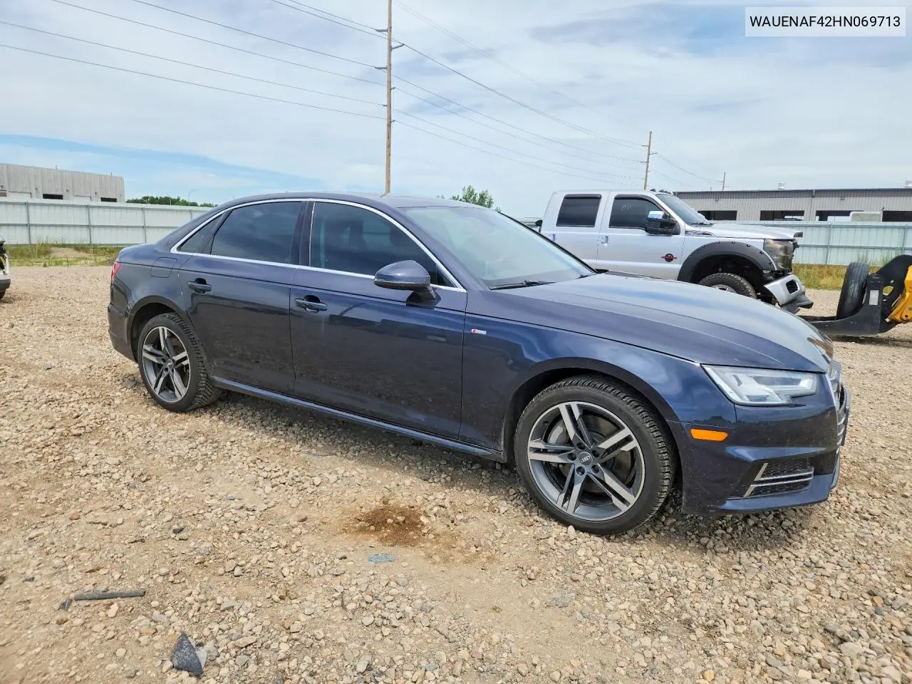 2017 Audi A4 Premium Plus VIN: WAUENAF42HN069713 Lot: 59311706