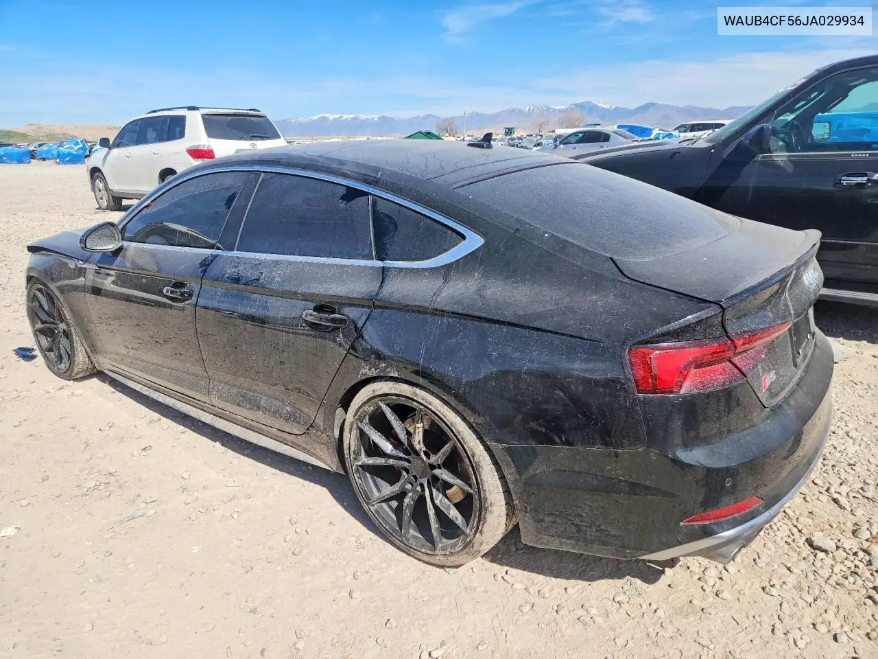 2018 Audi S5 Premium Plus VIN: WAUB4CF56JA029934 Lot: 45958406