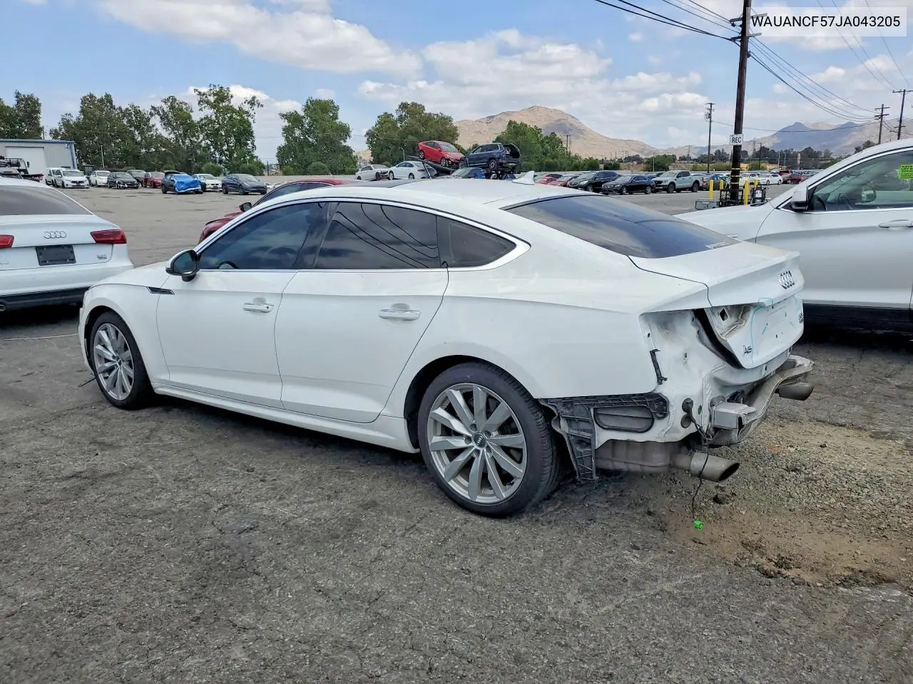 2018 Audi A5 Premium VIN: WAUANCF57JA043205 Lot: 54140496