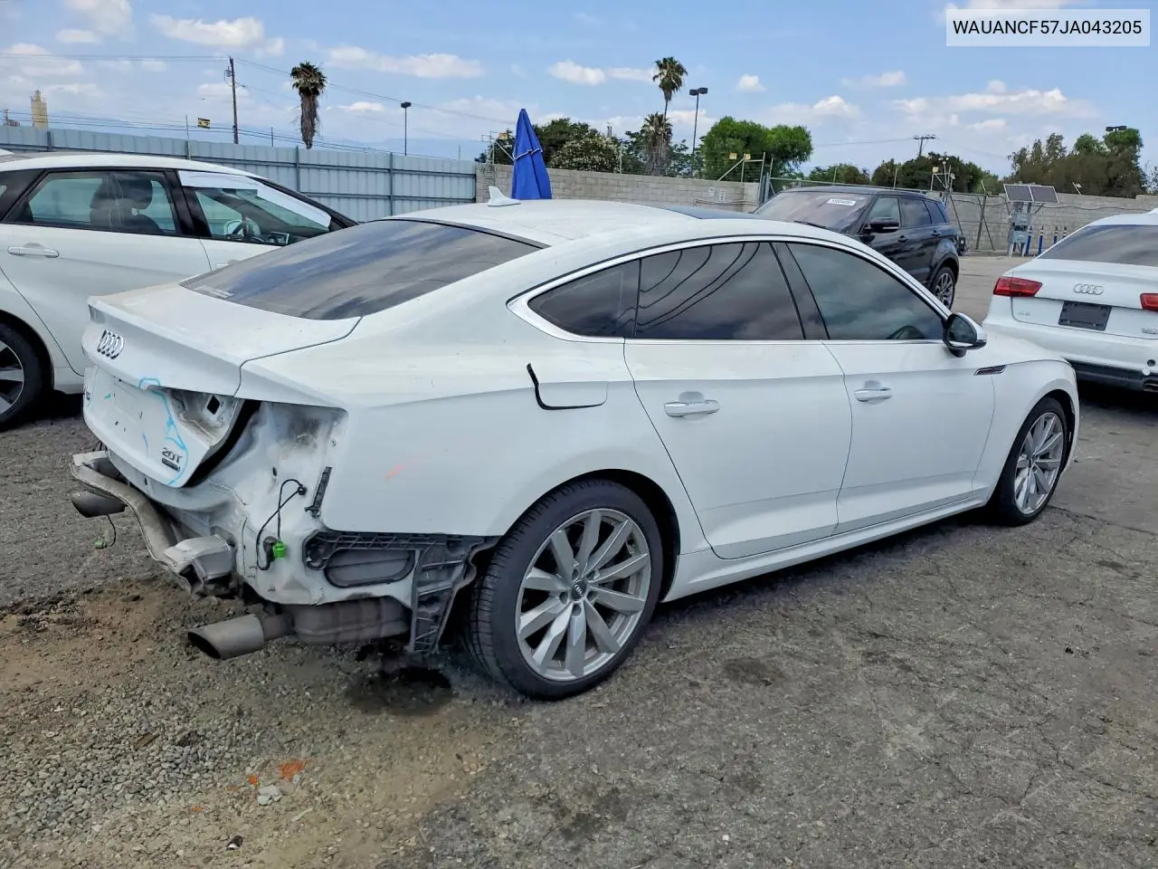 2018 Audi A5 Premium VIN: WAUANCF57JA043205 Lot: 54140496