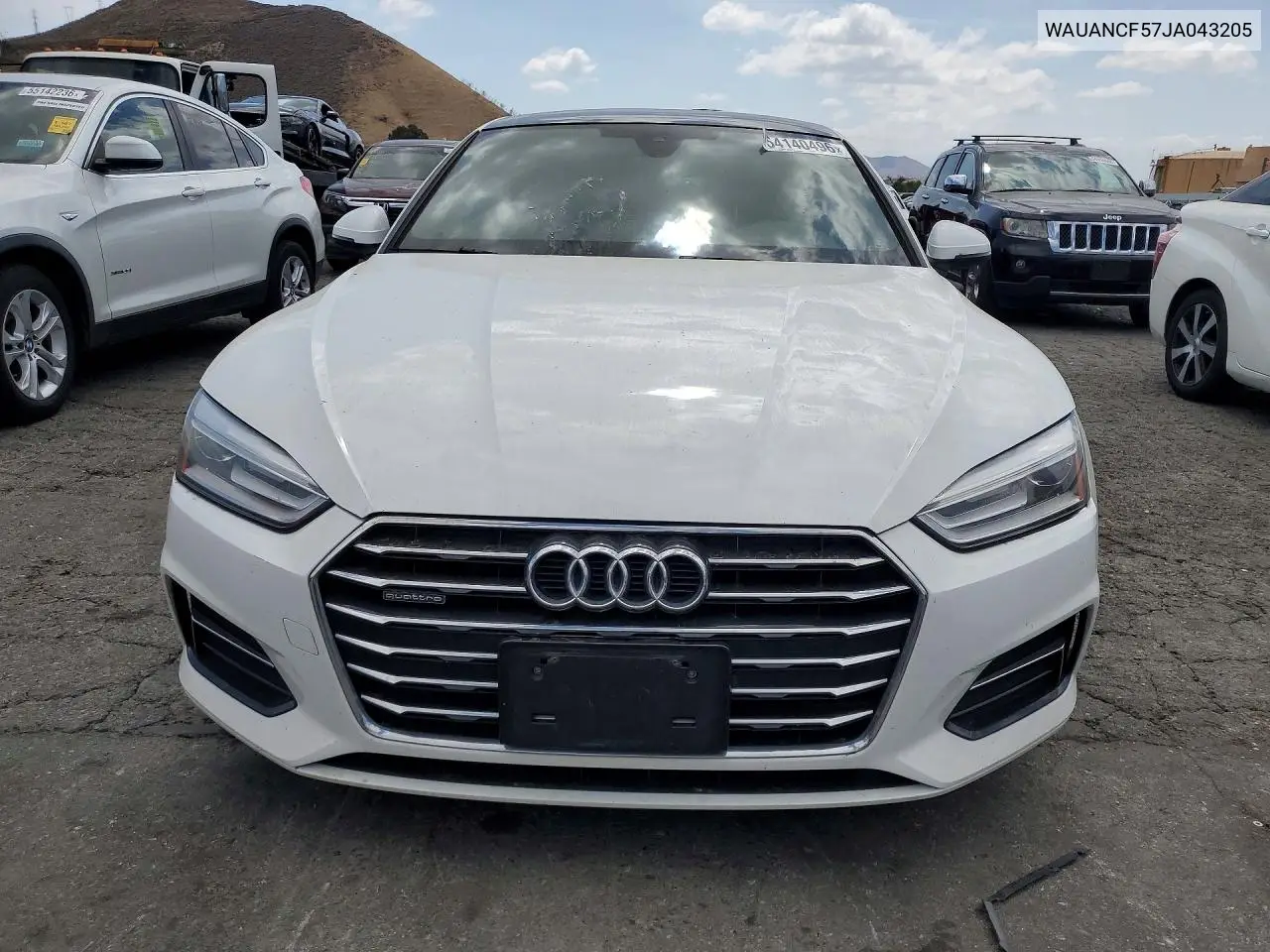 2018 Audi A5 Premium VIN: WAUANCF57JA043205 Lot: 54140496