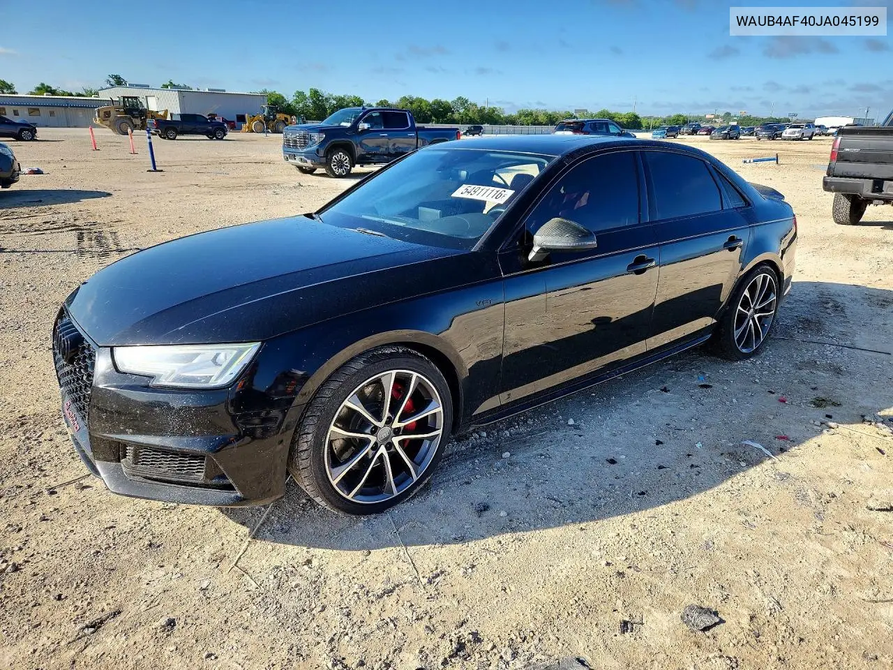 2018 Audi S4 Premium Plus VIN: WAUB4AF40JA045199 Lot: 54911116