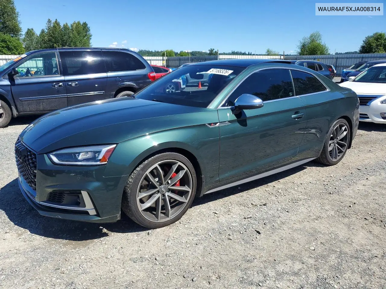 2018 Audi S5 Prestige VIN: WAUR4AF5XJA008314 Lot: 57188326