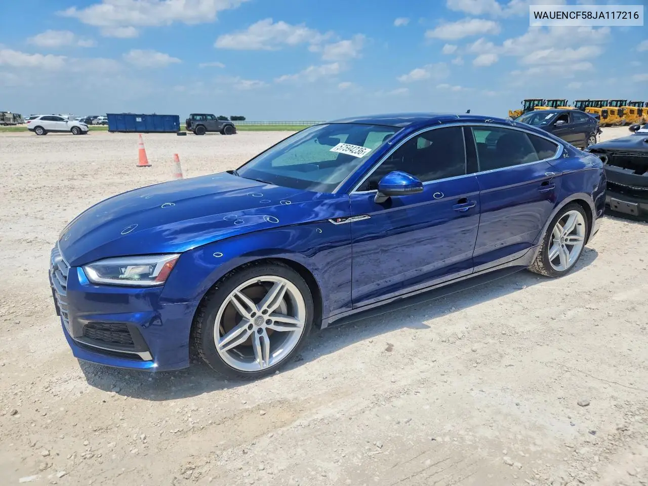 2018 Audi A5 Premium Plus S-Line VIN: WAUENCF58JA117216 Lot: 57594236
