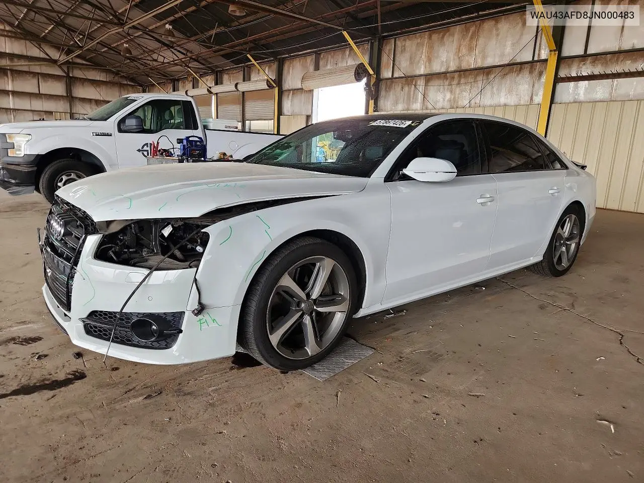 2018 Audi A8 L Quattro VIN: WAU43AFD8JN000483 Lot: 57867426