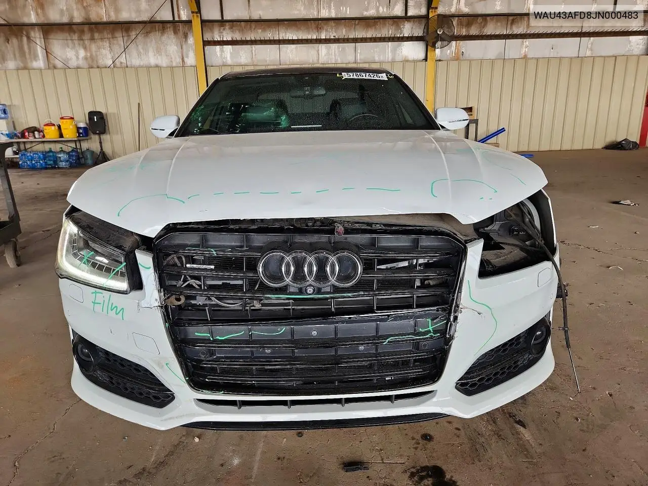 2018 Audi A8 L Quattro VIN: WAU43AFD8JN000483 Lot: 57867426