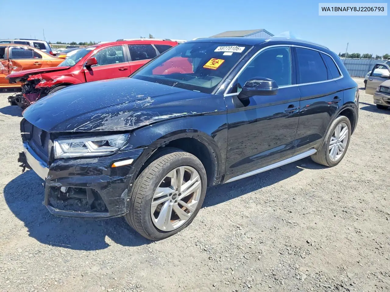 2018 Audi Q5 Premium Plus VIN: WA1BNAFY8J2206793 Lot: 58770106