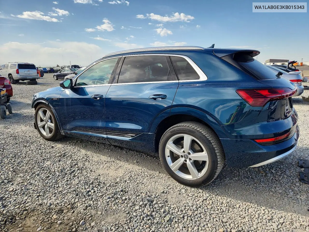 2019 Audi E-Tron Premium Plus VIN: WA1LABGE3KB015343 Lot: 53189236