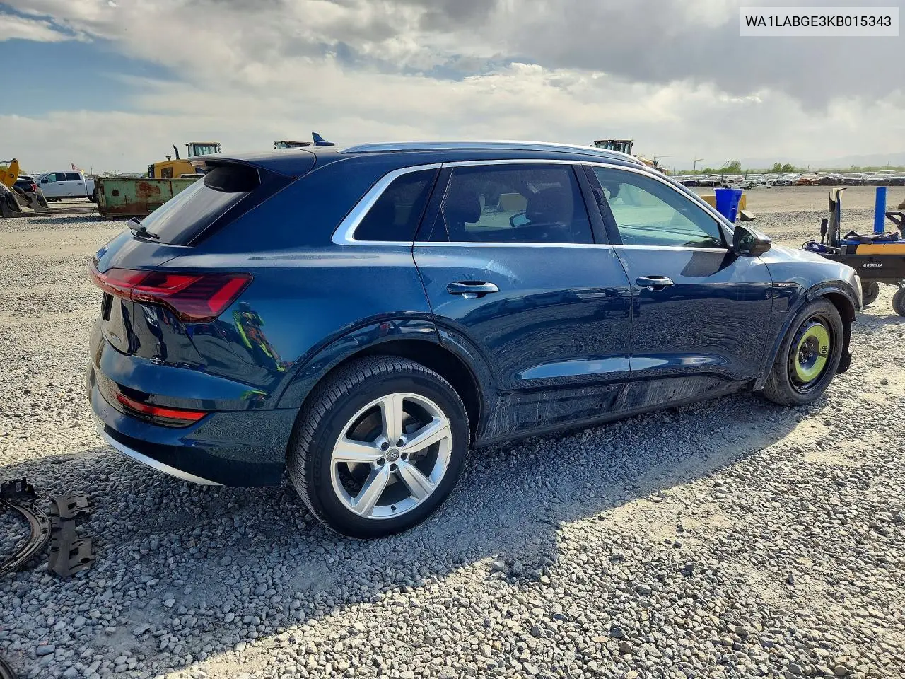 2019 Audi E-Tron Premium Plus VIN: WA1LABGE3KB015343 Lot: 53189236