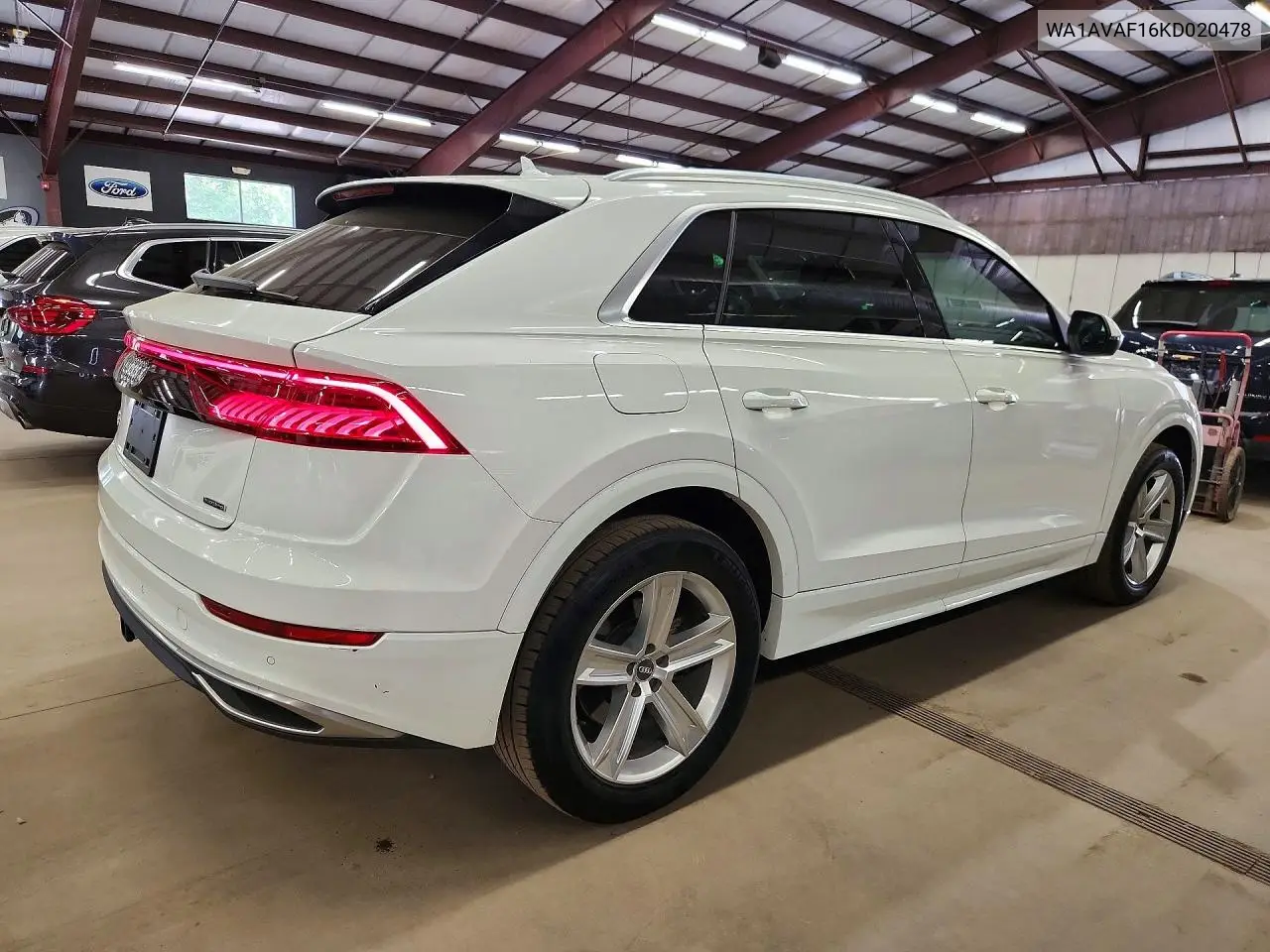 2019 Audi Q8 Premium VIN: WA1AVAF16KD020478 Lot: 56410266