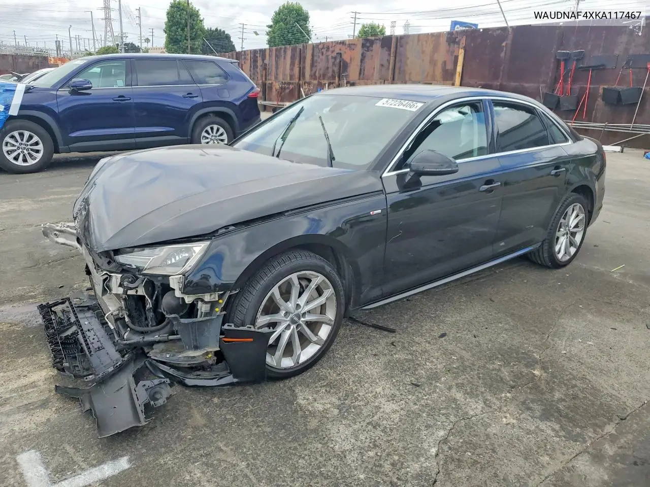 2019 Audi A4 Premium VIN: WAUDNAF4XKA117467 Lot: 57226466