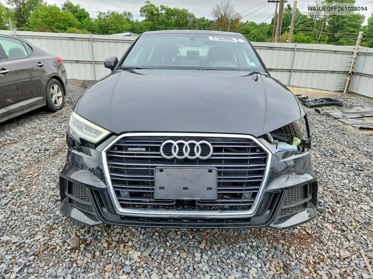 2019 Audi A3 Premium Plus VIN: WAUJEGFF2K1028094 Lot: 57322096