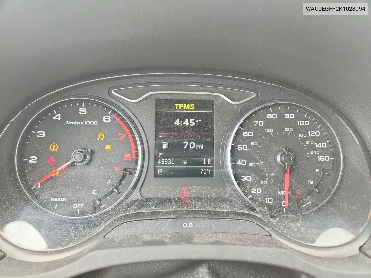 2019 Audi A3 Premium Plus VIN: WAUJEGFF2K1028094 Lot: 57322096