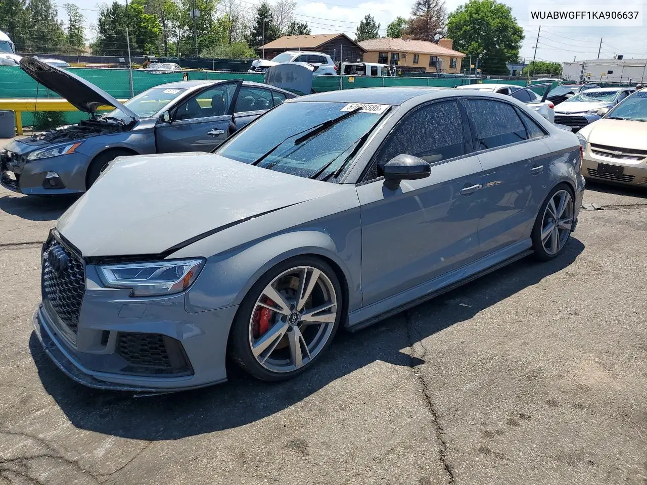 2019 Audi Rs3 VIN: WUABWGFF1KA906637 Lot: 57626586