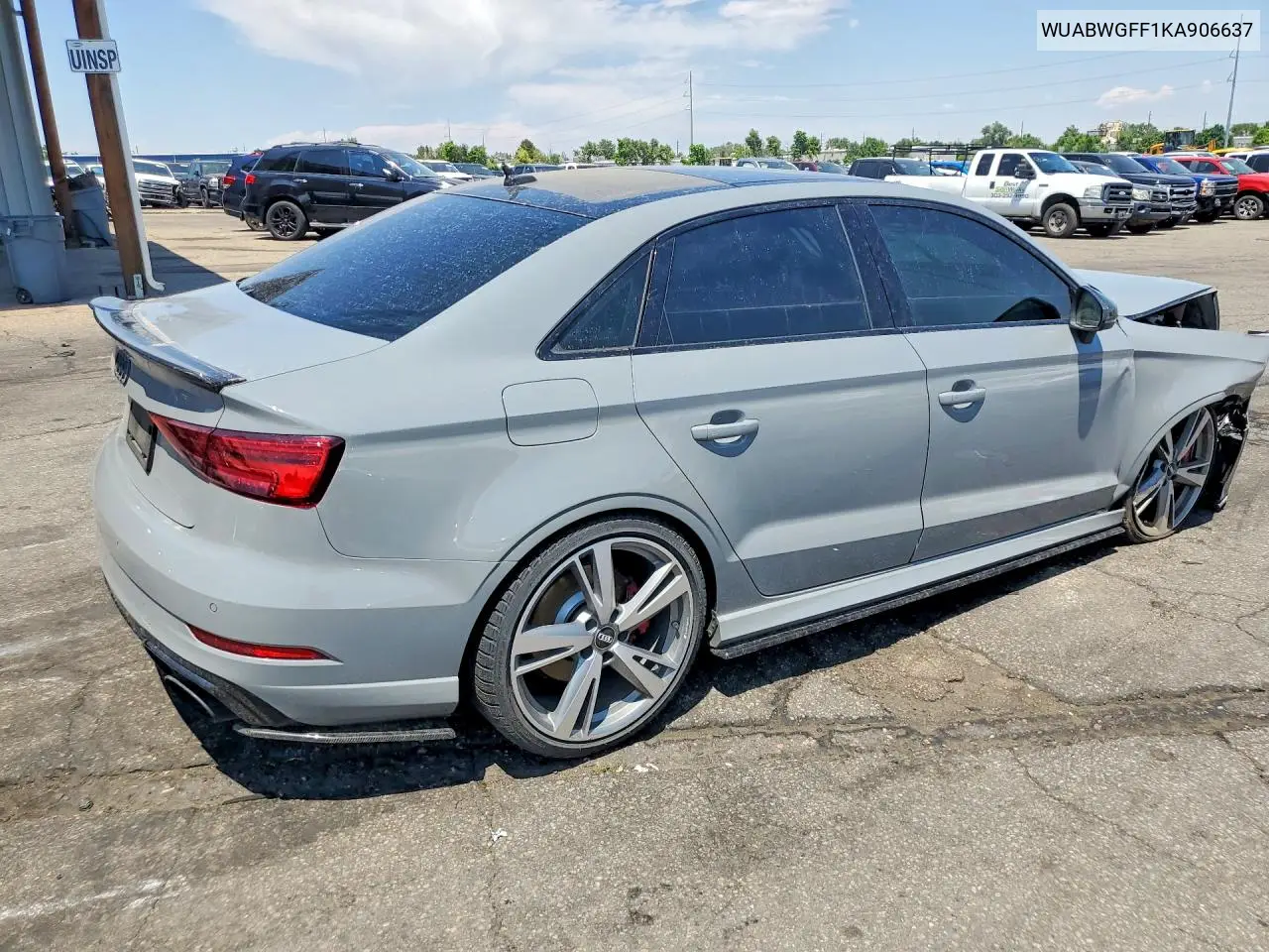 2019 Audi Rs3 VIN: WUABWGFF1KA906637 Lot: 57626586