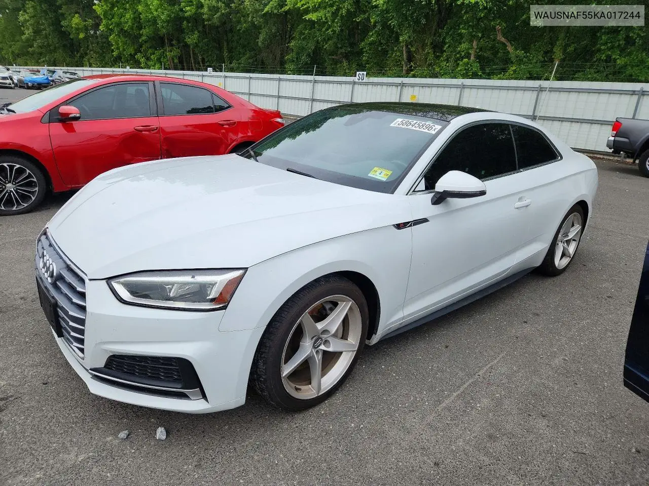 2019 Audi A5 Premium VIN: WAUSNAF55KA017244 Lot: 58645896